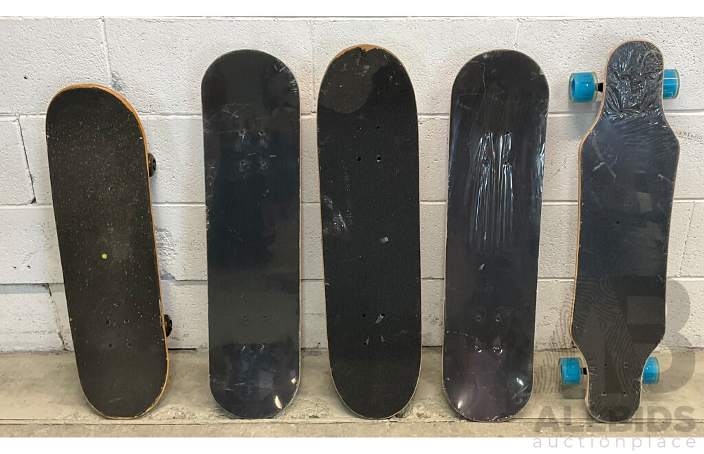 4x Skateboards & Pintail Board - Lot of 5