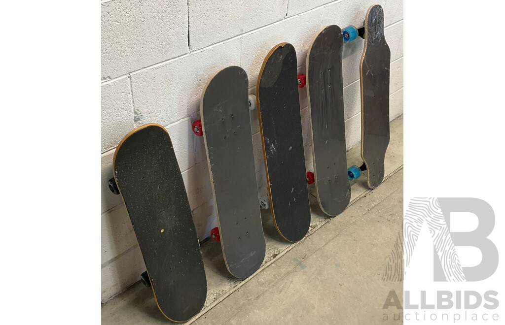 4x Skateboards & Pintail Board - Lot of 5