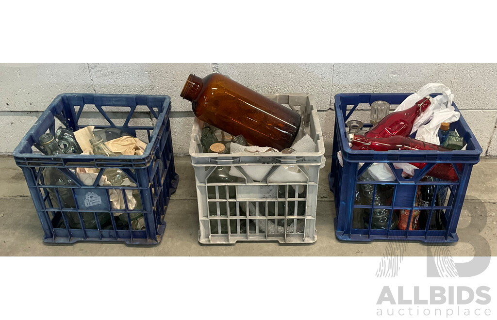 Assorted Glassware and Bottles