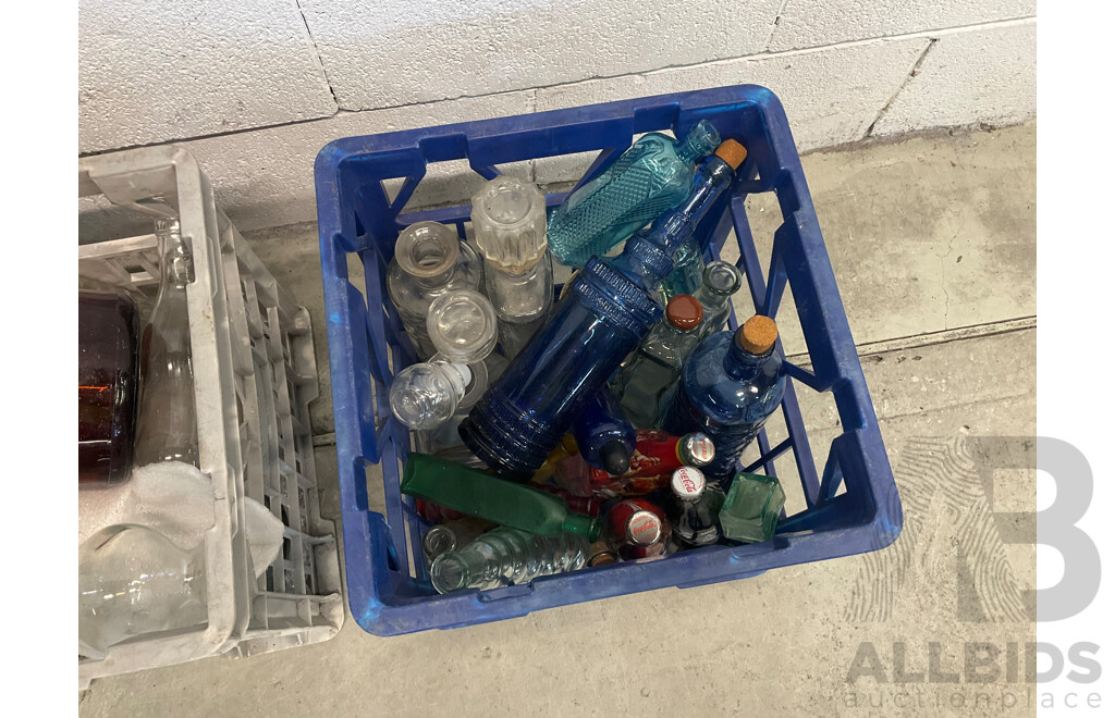 Assorted Glassware and Bottles