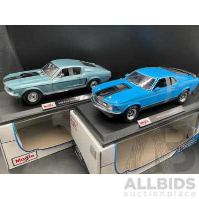 1968 Ford Mustang GT Cobra Jet and 1970 Ford Mustang Match 1 - 1/18 Scale