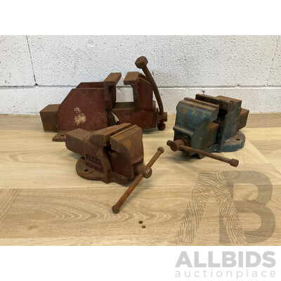 Vintage Fuller Swivel Bench Vise - Lot of 3