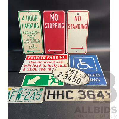 Road and Traffic Signs - Lot of 9