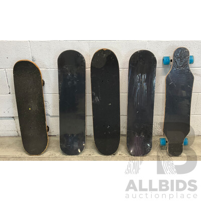 4x Skateboards & Pintail Board - Lot of 5