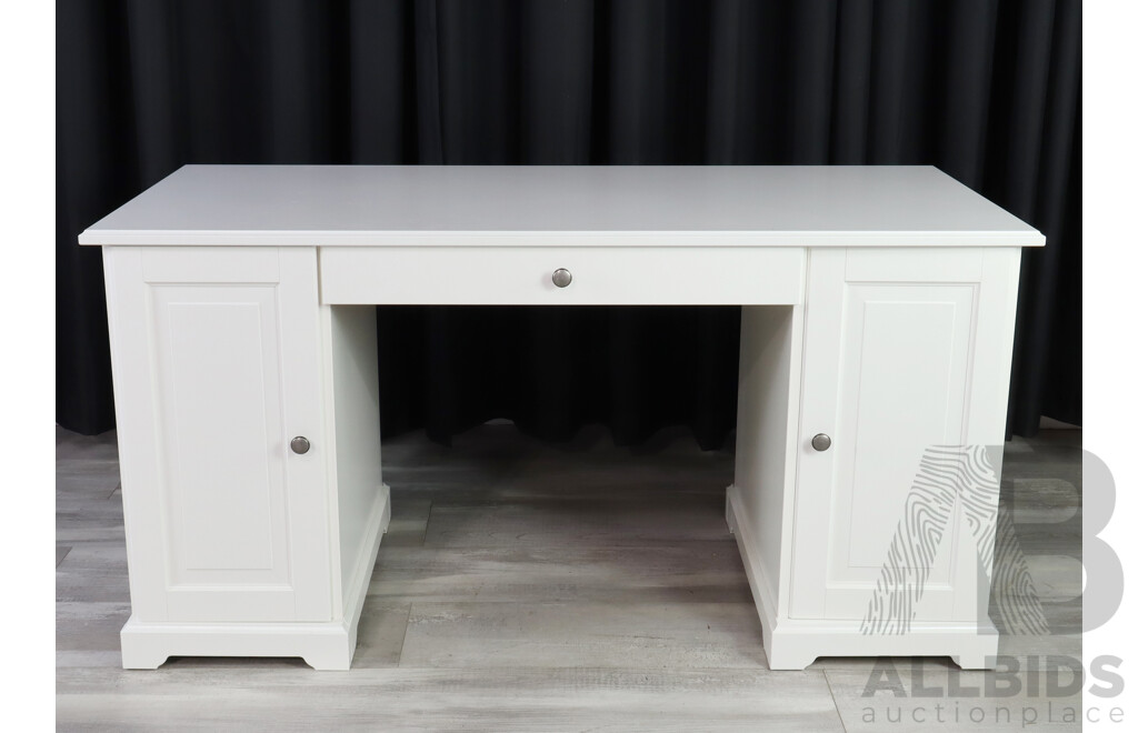 Modern Painted Twin Pedestal Desk