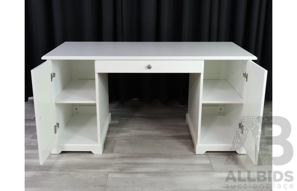 Modern Painted Twin Pedestal Desk