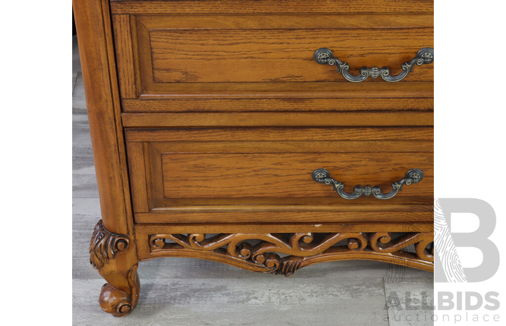 Modern Oak Mirrored Back Dresser