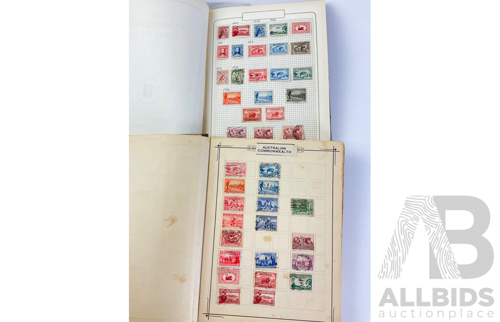 Two Albums of Antique/Vintage International Cancelled Stamps Including Australia Predecimal, Israel, Austria, France, Italy, Norway, Russia and More