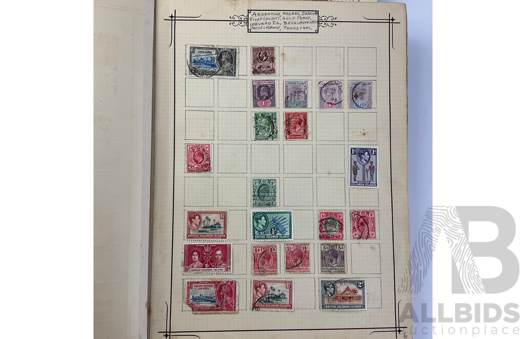 Two Albums of Antique/Vintage International Cancelled Stamps Including Australia Predecimal, Israel, Austria, France, Italy, Norway, Russia and More