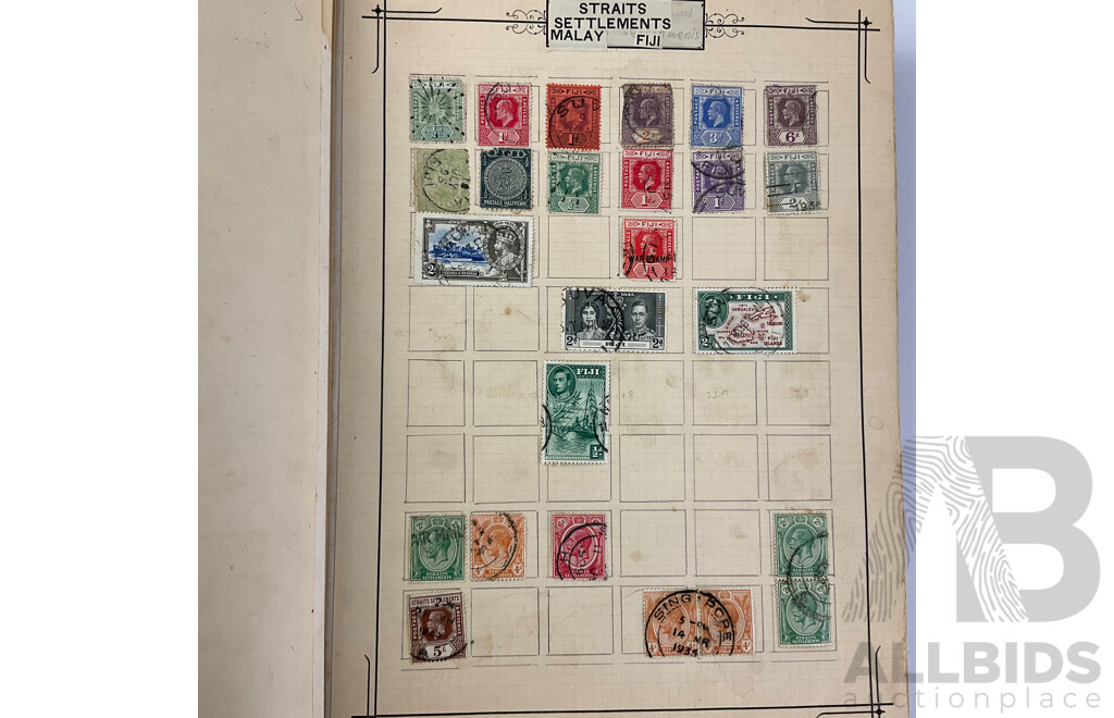 Two Albums of Antique/Vintage International Cancelled Stamps Including Australia Predecimal, Israel, Austria, France, Italy, Norway, Russia and More