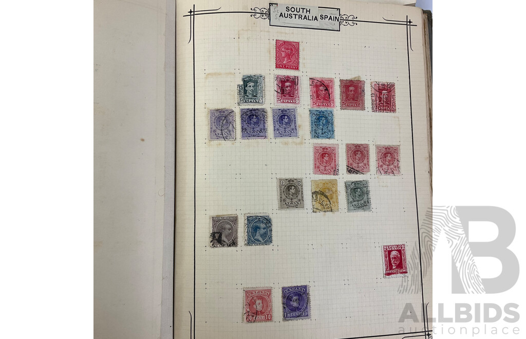 Two Albums of Antique/Vintage International Cancelled Stamps Including Australia Predecimal, Israel, Austria, France, Italy, Norway, Russia and More