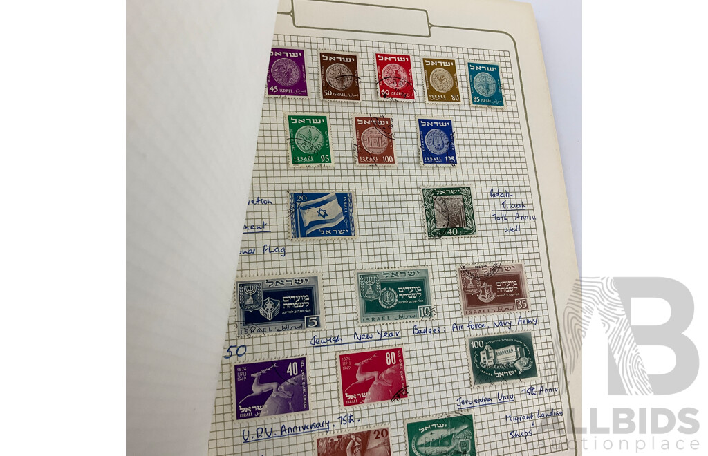 Two Albums of Antique/Vintage International Cancelled Stamps Including Australia Predecimal, Israel, Austria, France, Italy, Norway, Russia and More