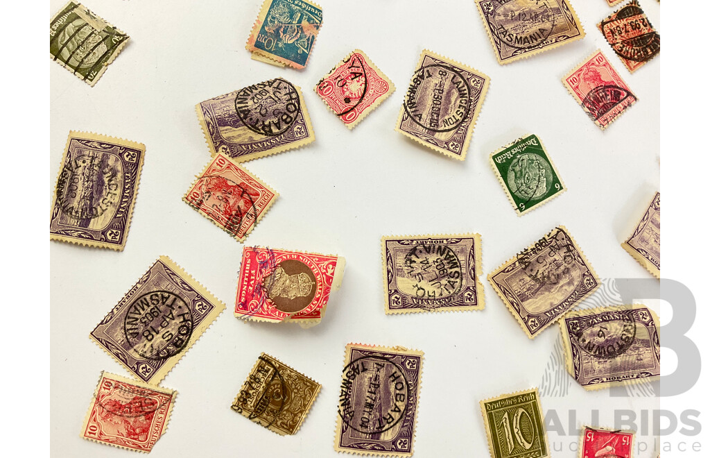 Collection of Australian Predecimal State Stamps and Antique German Stamps