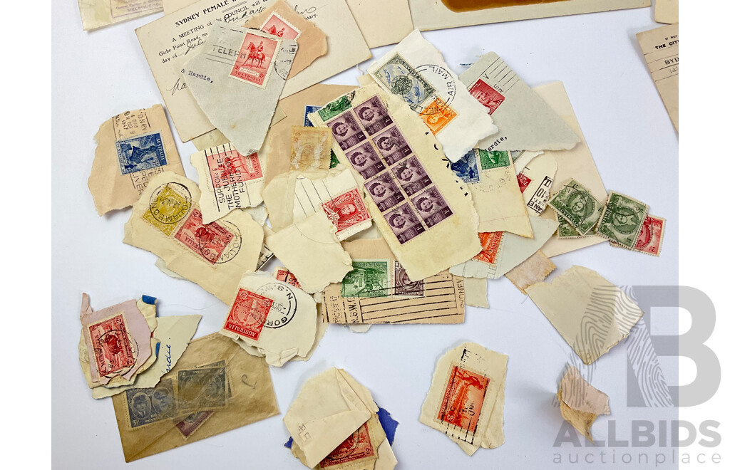 Collection of Australian Mint and Cancelled Predecimal Stamps Including 1929 Centenary of Western Australia, COA KGV Stamp Booklet, Centenary of Victoria and More