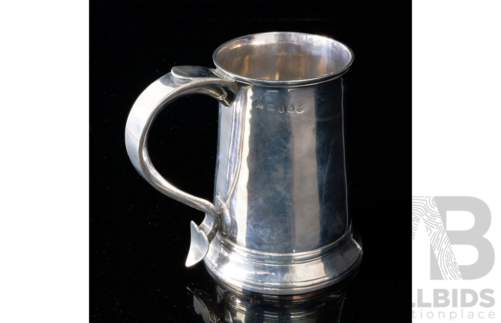 Antique English Sterling Silver George III Tankard, London 1785, Hester Bateman, Weight: 295Gm