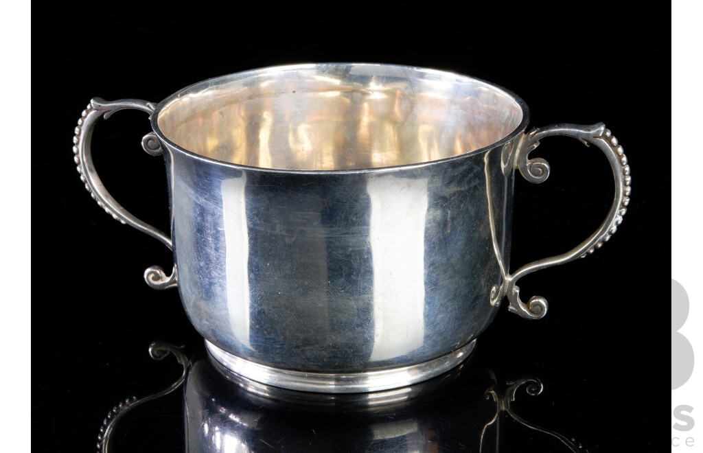 Vintage English Sterling Silver Twin Handled Sugar Bowl, London 1936, Goldsmiths & Silversmiths Co, Weight 146Gm