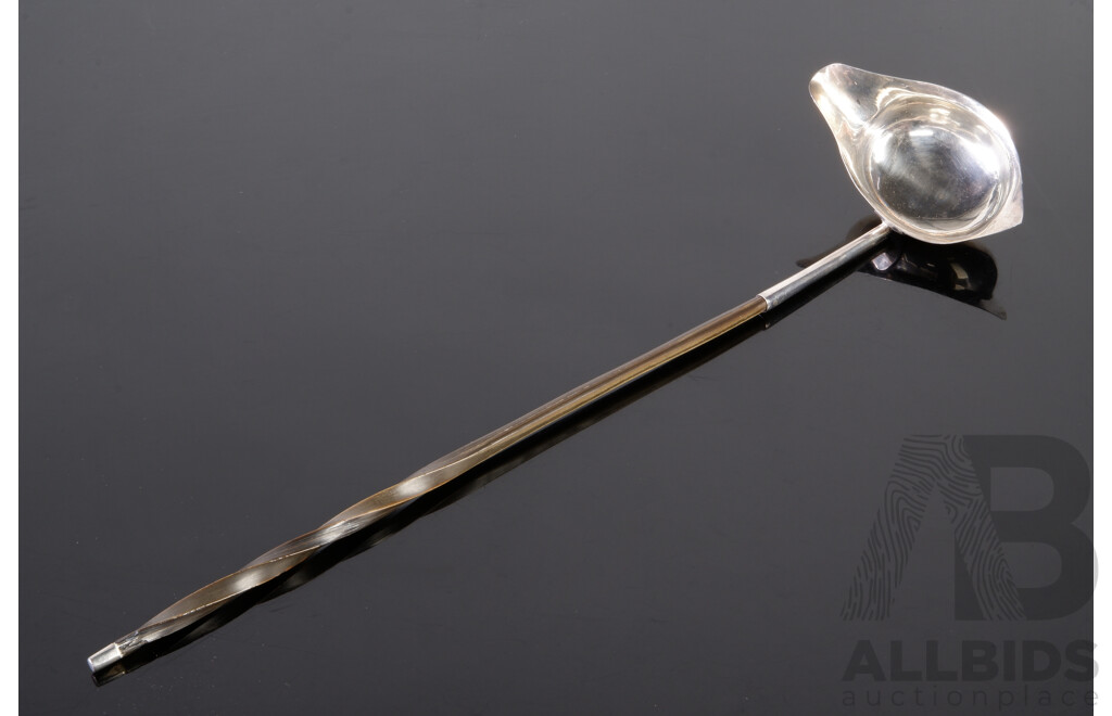 Antique English George III Sterling Silver Toddy Ladle with Ballen Twist Form Handle, London 1793