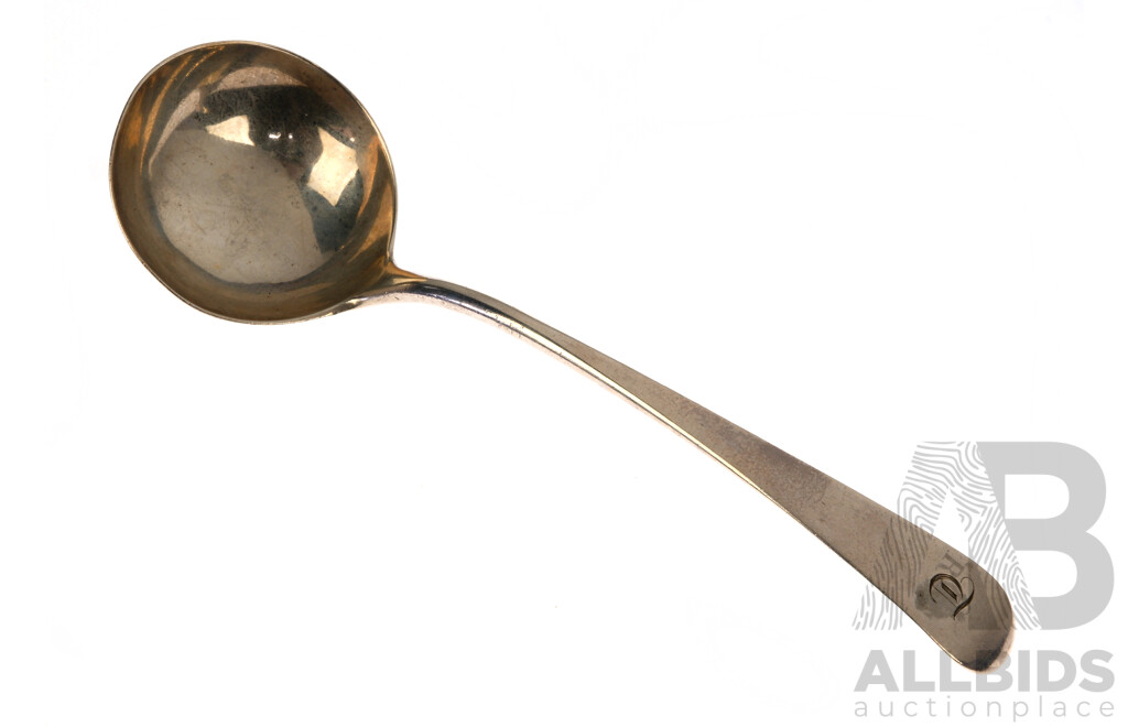 Antique English Sterling Silver George III Sauce Ladle by Hester Bateman, London 1781, Weight 42Gm