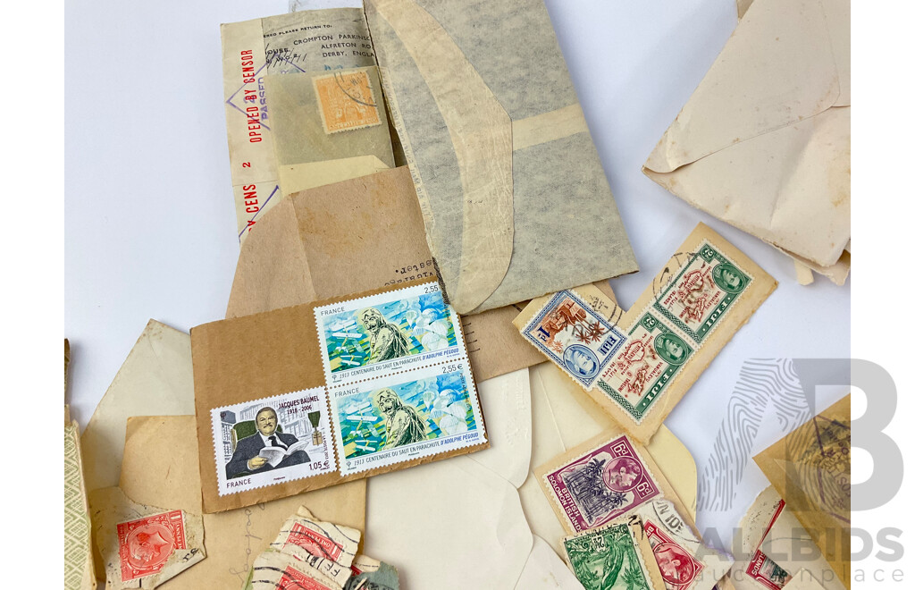 Collection of Vintage Commonwealth Countries Mint and Cancelled Stamps Including United Kingdom KGV/KGVI, Solomon Islands, Australia, Fiji and More