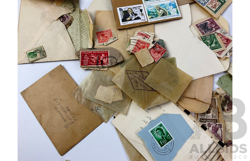 Collection of Vintage Commonwealth Countries Mint and Cancelled Stamps Including United Kingdom KGV/KGVI, Solomon Islands, Australia, Fiji and More