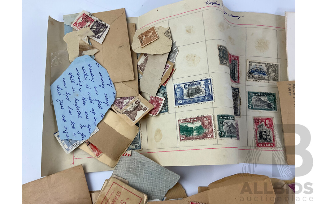 Collection of Vintage Cancelled International Stamps and First Day Covers Including Portugal, USA, UK, Italy, Fiji, Japan and More