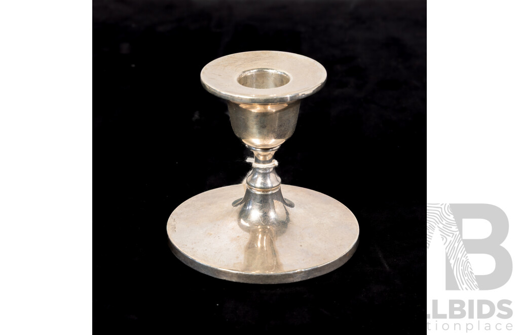 Antique Sterling Silver Candle Holder with Weighted Base, Probably Birmingham 1922