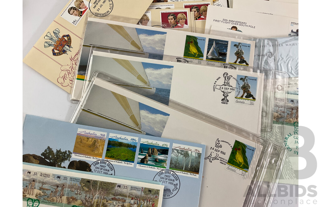 Collection of Australian/Antarctic Territories 1970' and 80's First Day Covers/Prepaid Envelopes, Stamp Packs and Blocks, Many Multiples