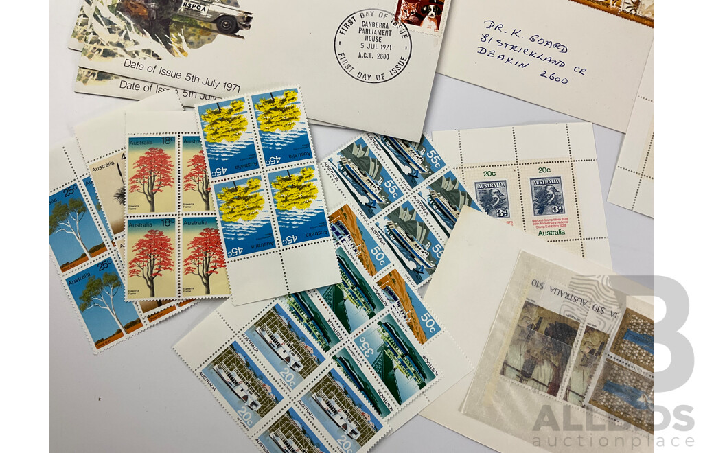 Australian/Christmas Island 1970's and 80's Mint Stamps, Blocks Packs and First Day Covers