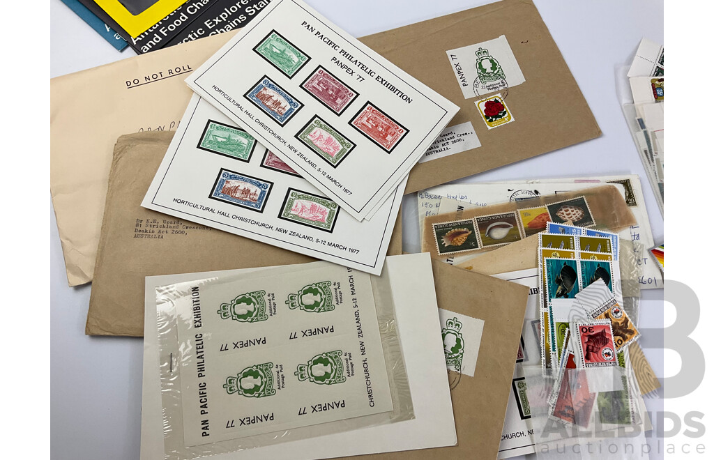 Collection of Mint and Canceled Commonwealth Stamps Including Australia, New Zealand, PNG, Antarctic Territories