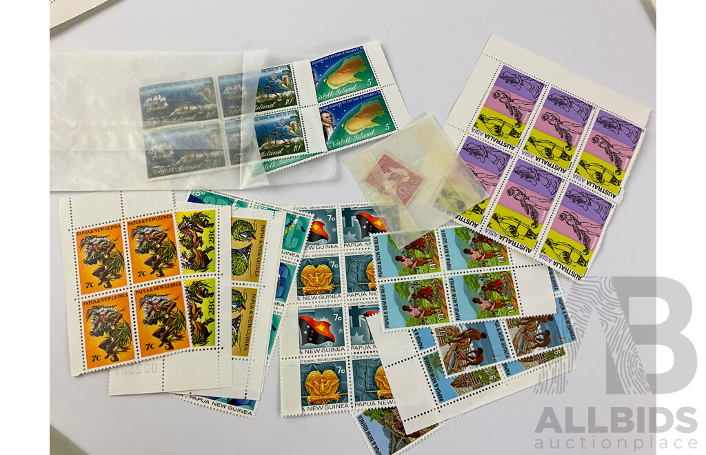 Collection of Mint and Canceled Commonwealth Stamps Including Australia, New Zealand, PNG, Antarctic Territories