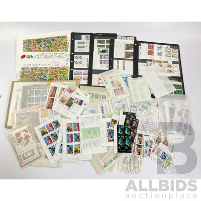 Collection of Israel 1970's and 1980's Mint Stamps, Blocks, Sheets Including Martys of the Struggle for Israel's Independance