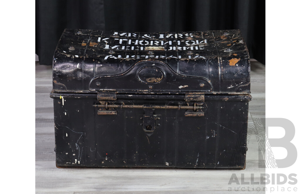 Painted Tin Travelling Trunk