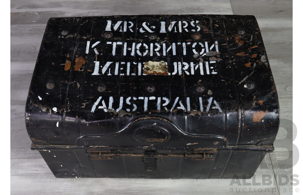 Painted Tin Travelling Trunk