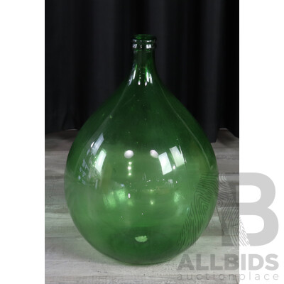 Large Green Glass Wine Bottle