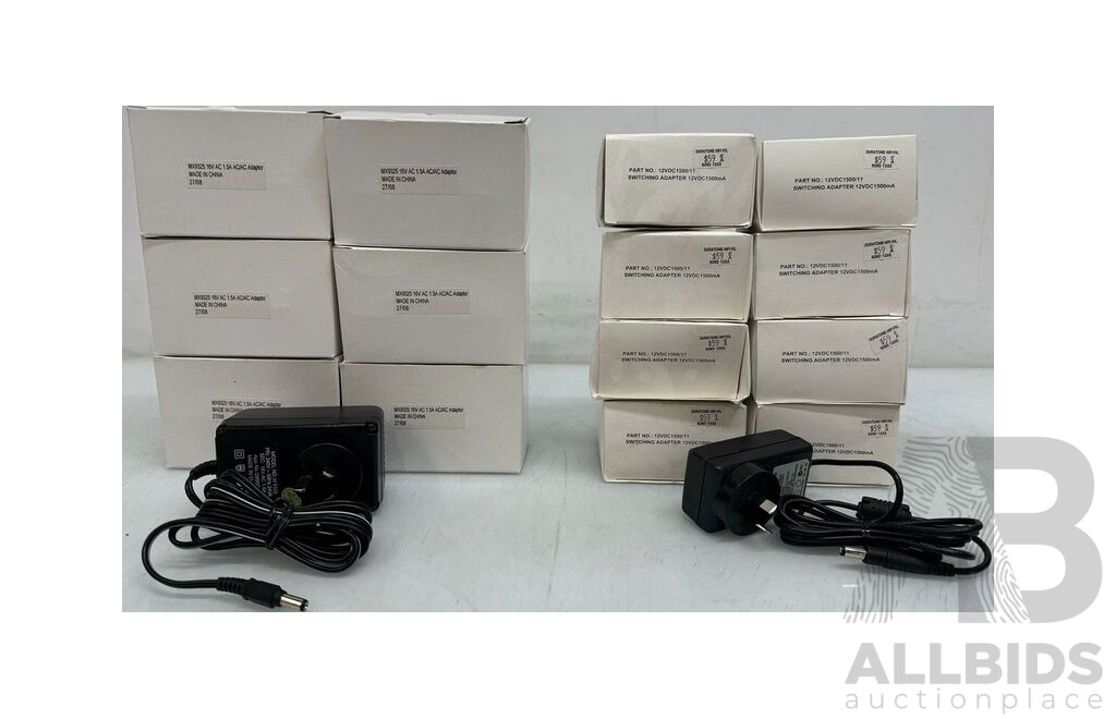 12VDC and 1.5A AC/AC Power Cord Adapters