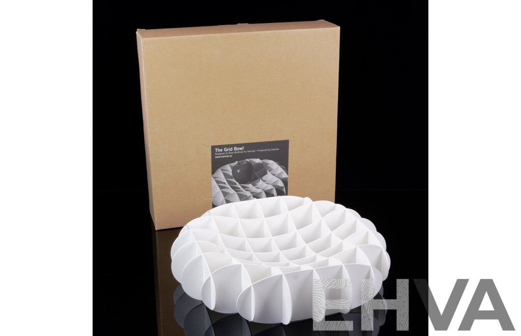 The Grid Bowl Designed by Ross McBride for Normal, Produced by Duende, White, in Original Box
