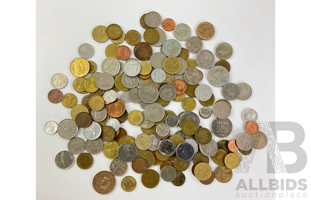 Collection of Vintage European Coins Including France, Germany, Greece, Italy and More - Approximately 700 Grams