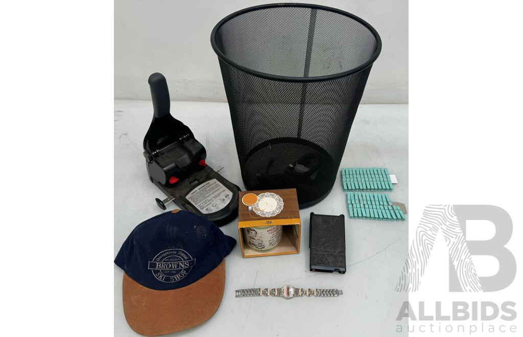 Cincinnati Microwave Passport, Funny Mug, Clothes Pegs, Wrist Watch, Bin, Cap and Paper Puncher