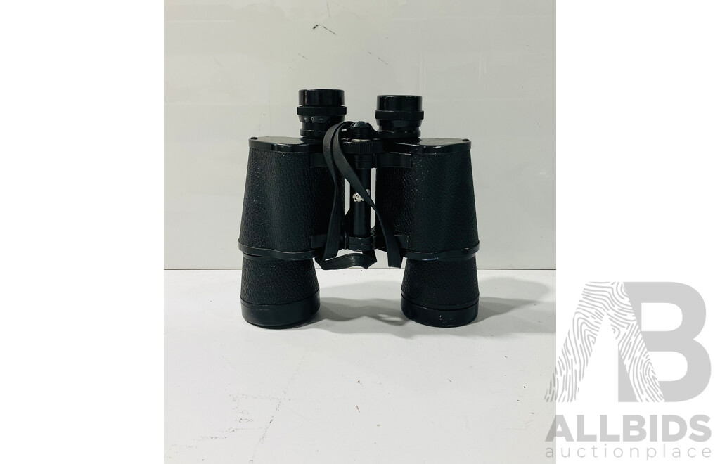 Pair of Vintage Highness 12x50 Field Binoculars with Leather Case