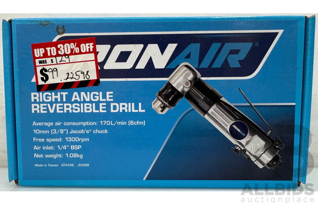 Ironair 10mm Right Angle Reversible Drill