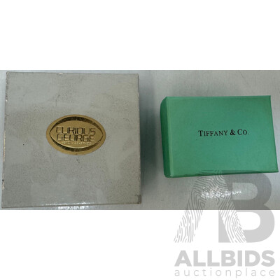 Brass US Marshal Badge and Tiffany & Co. Earrings