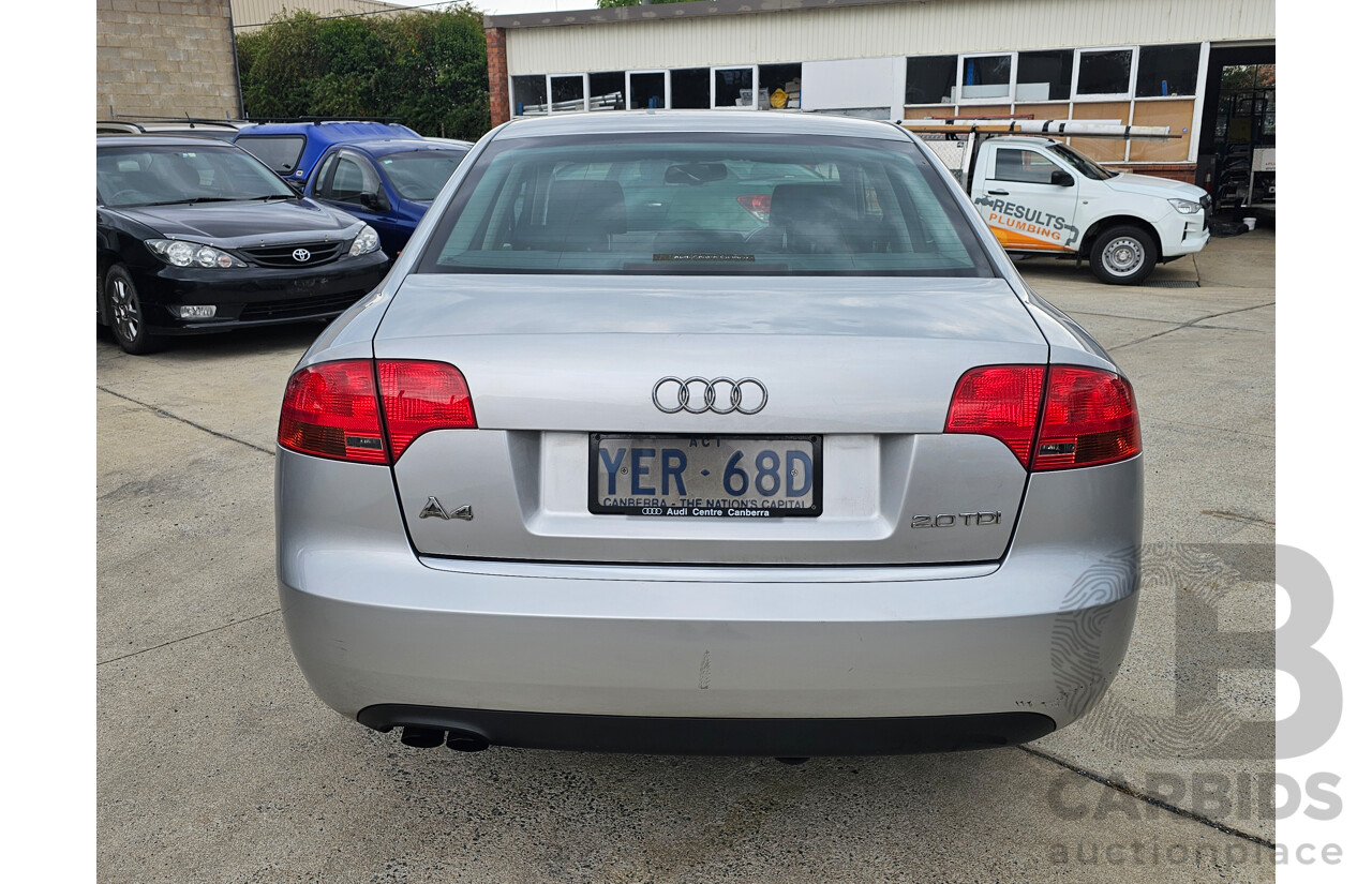 3/2006 Audi A4 2.0 TDI B7 4d Sedan Silver 2.0L