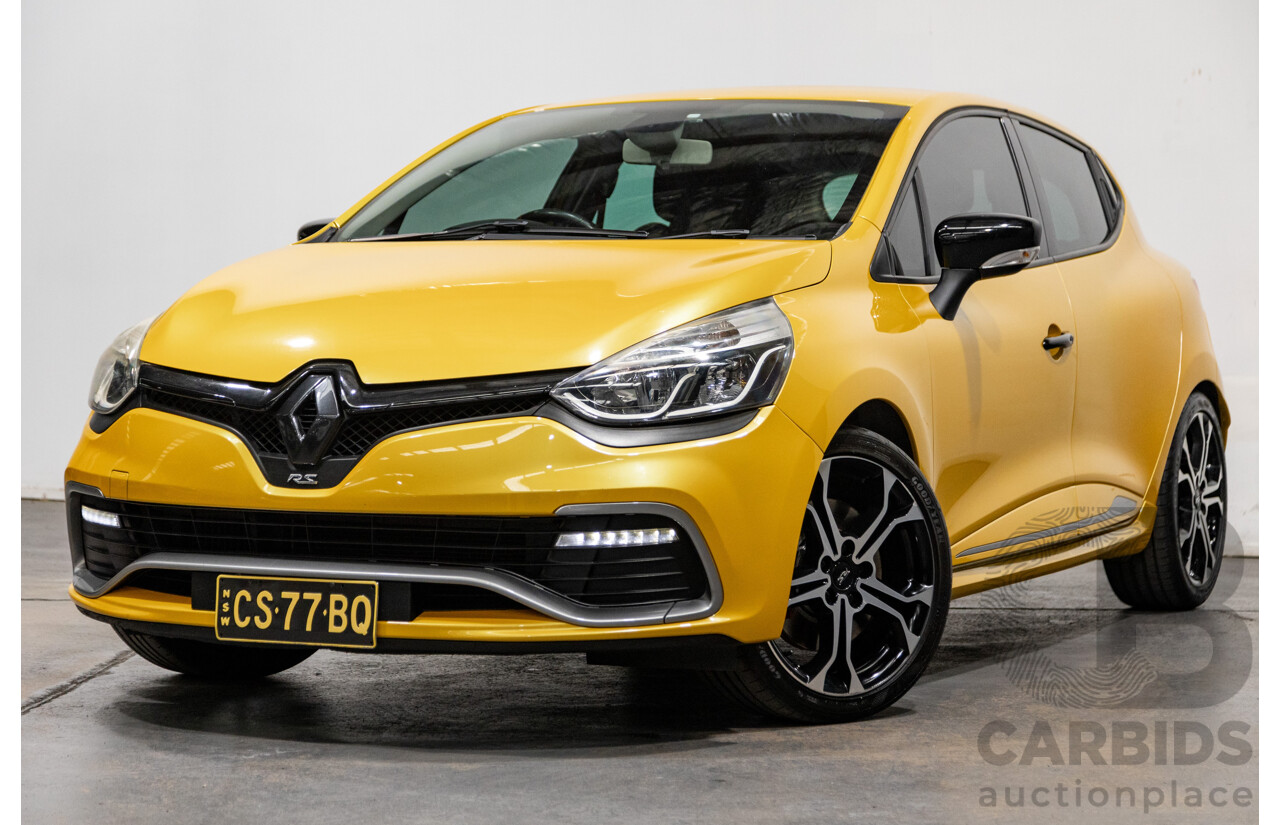 9/2015 Renault Clio RS 200 CUP X98 5d Hatchback Liquid Yellow Metallic Turbo 1.6L