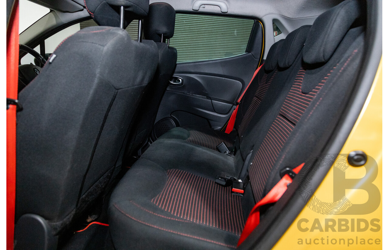 9/2015 Renault Clio RS 200 CUP X98 5d Hatchback Liquid Yellow Metallic Turbo 1.6L