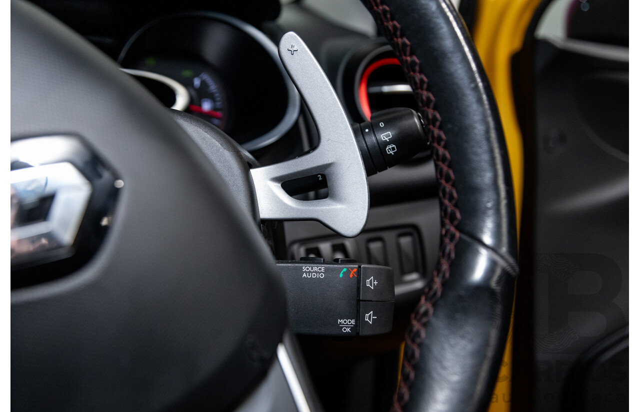 9/2015 Renault Clio RS 200 CUP X98 5d Hatchback Liquid Yellow Metallic Turbo 1.6L