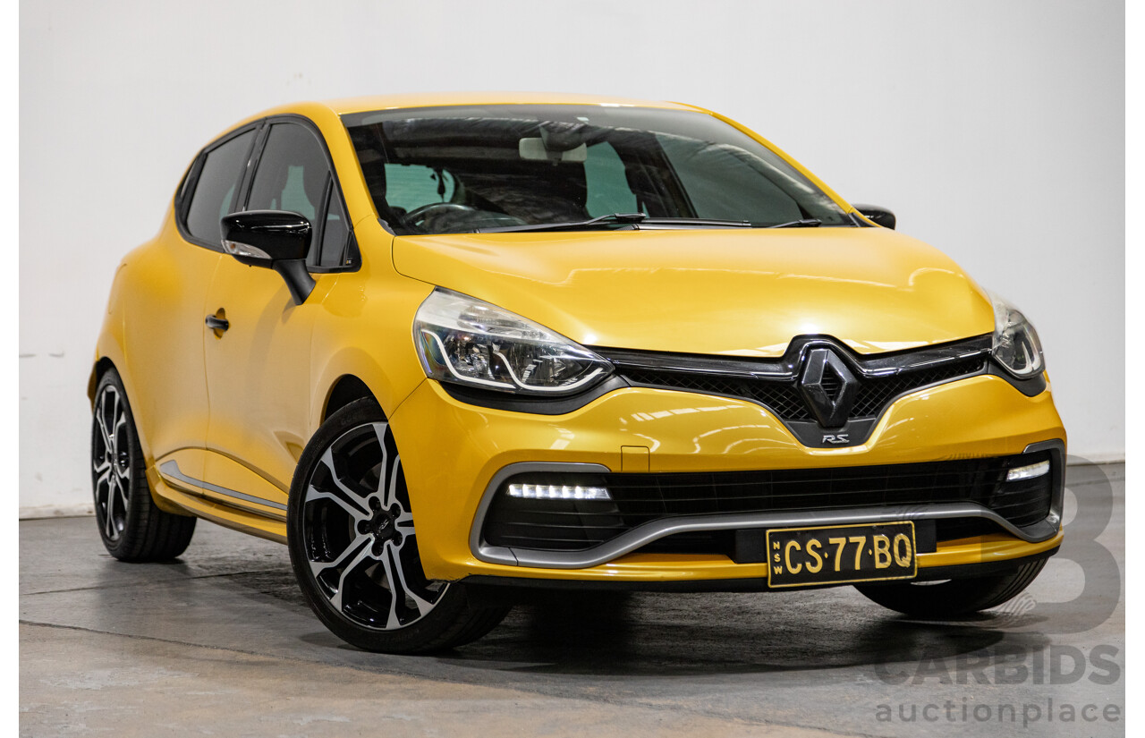 9/2015 Renault Clio RS 200 CUP X98 5d Hatchback Liquid Yellow Metallic Turbo 1.6L