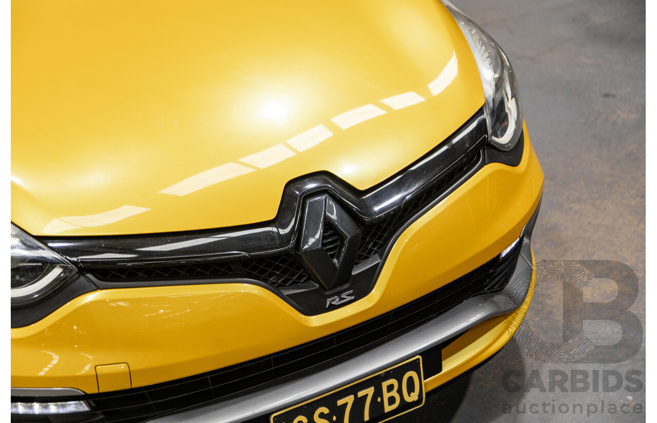 9/2015 Renault Clio RS 200 CUP X98 5d Hatchback Liquid Yellow Metallic Turbo 1.6L