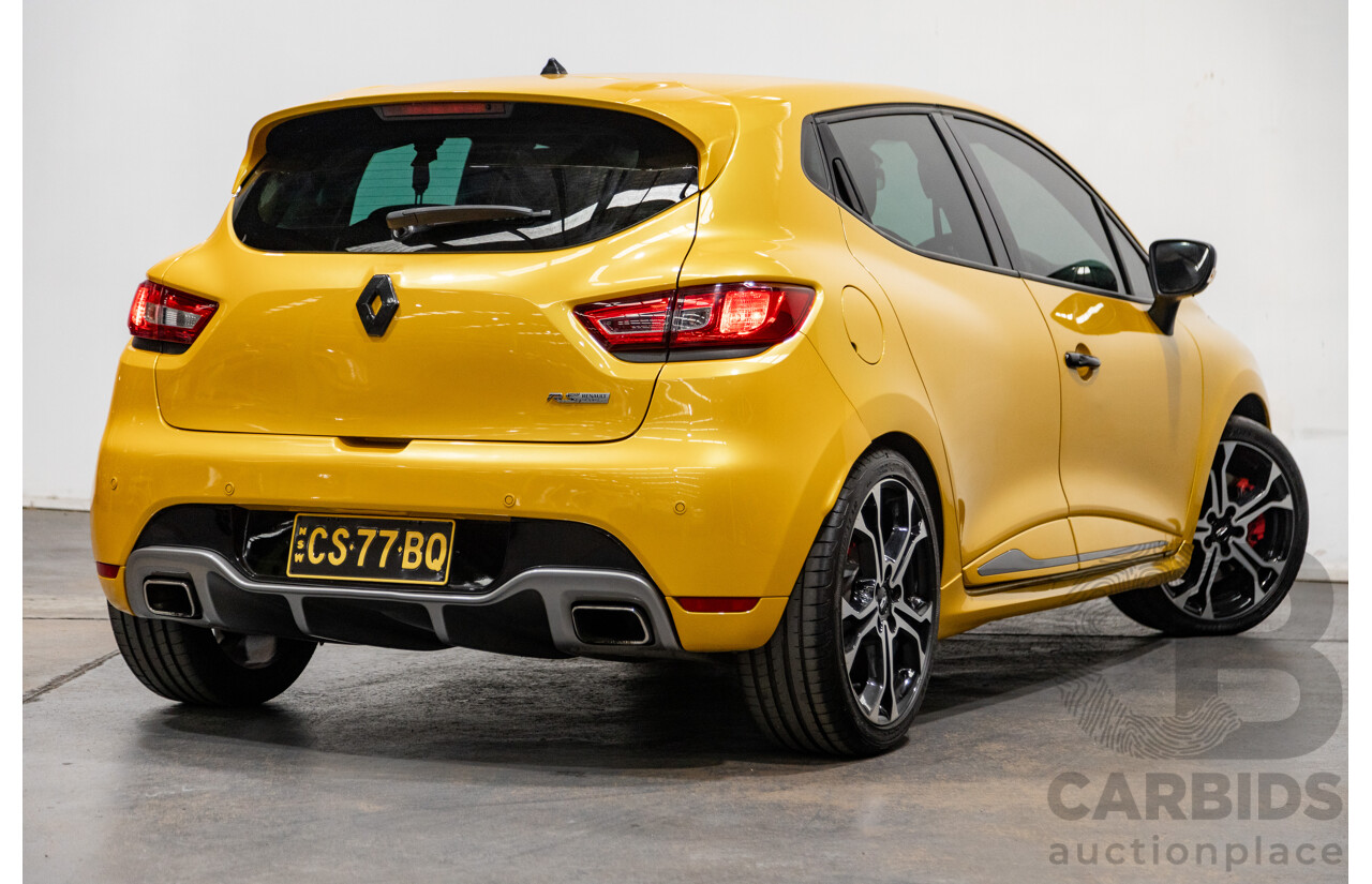 9/2015 Renault Clio RS 200 CUP X98 5d Hatchback Liquid Yellow Metallic Turbo 1.6L
