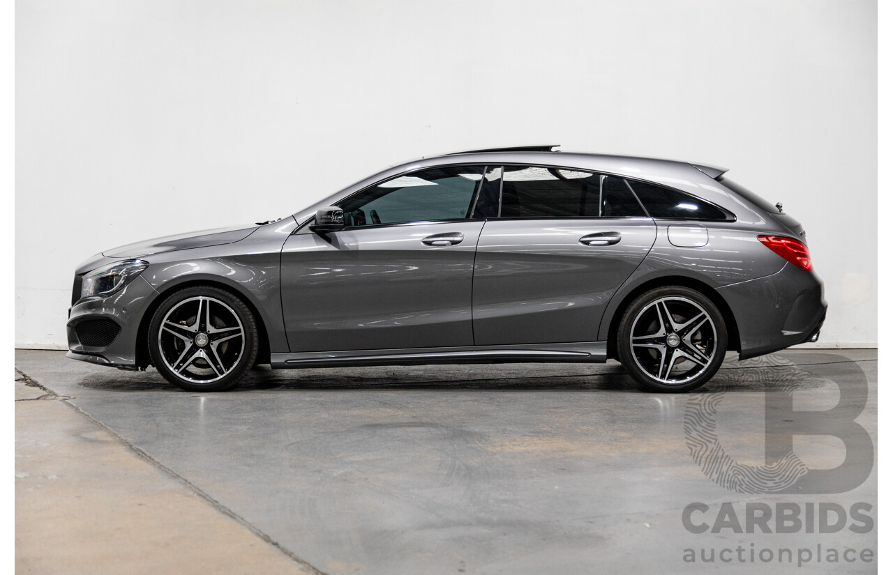 2/2016 Mercedes Benz CLA200 Shooting Brake AMG Pack 117 4d Wagon Mountain Grey Metallic Turbo 1.6L