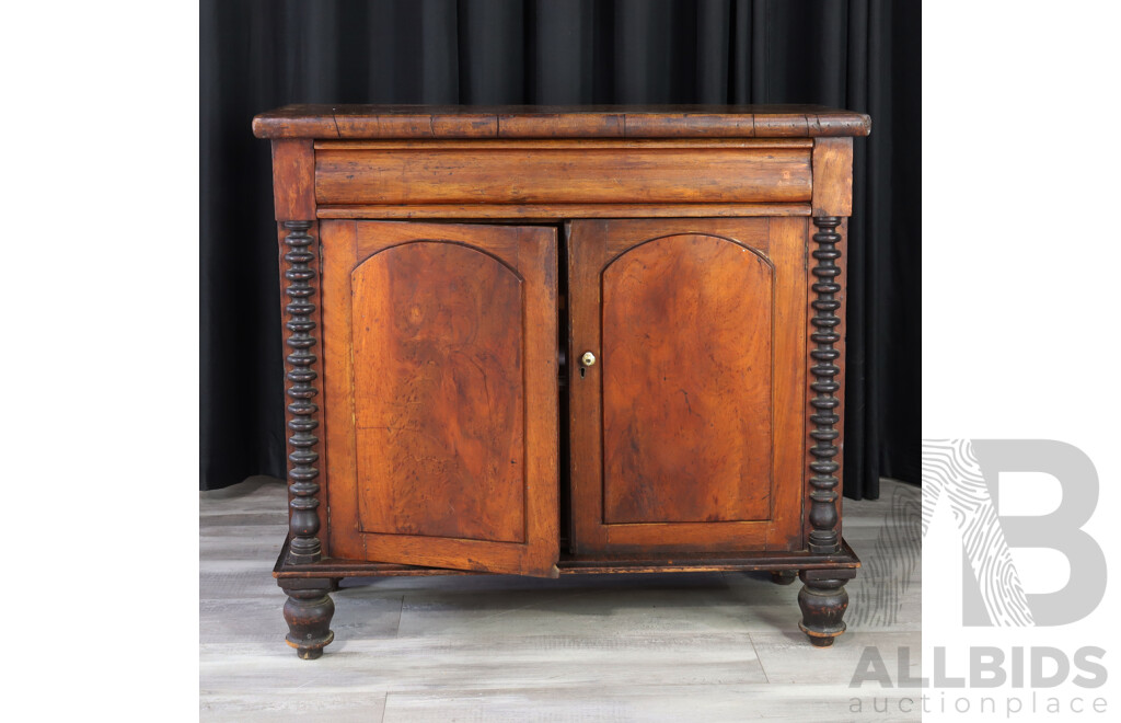 Cedar Chiffonier Base with Bobbin Half Columns